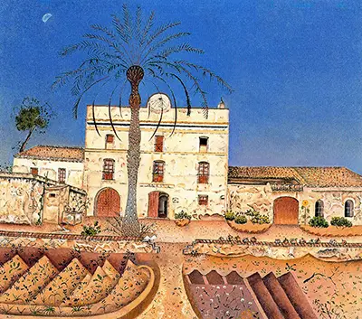 Joan Miro Paintings - House with Palm Tree